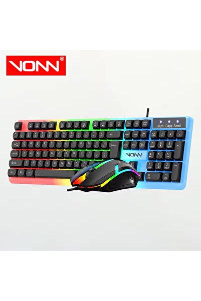 MA Oyuncu klavye mouse seti Kablolu RGB led ışıklı