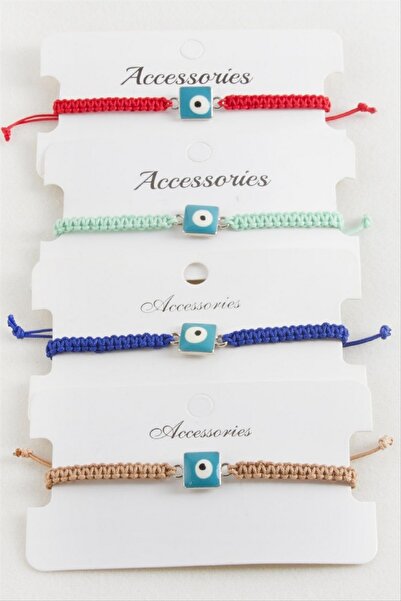 ZERO LAND Matrixzn Square Evil Eye Macrame Braided Bracelet (210440) - Blue