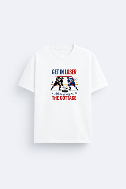 AYDESİGN Tricou alb cu guler rotund, cu imprimeu Heated Rivalry Rozanov Holle...