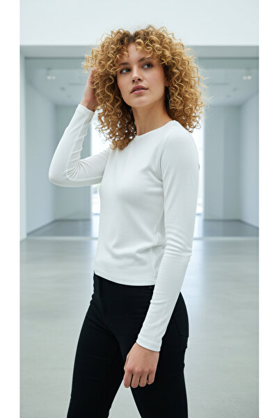 Albak İç Giyim Albak Women's Long Sleeve White Bodysuit