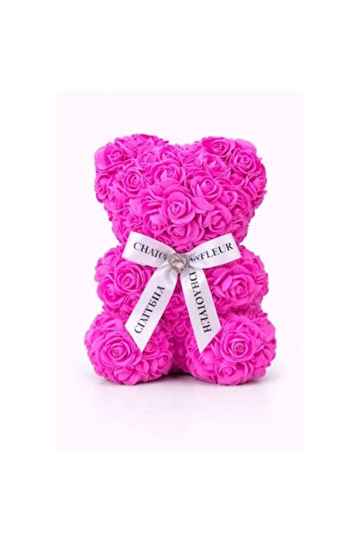 OEM Bear made of pink artificial roses