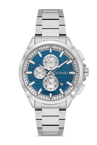 DEMARİ Men's Wristwatch Quartz Multifunction Steel Band, Blue Dial Dm-00118G-A3
