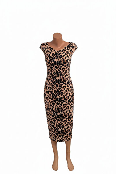 VIM Atelier Long fitted animal print dress