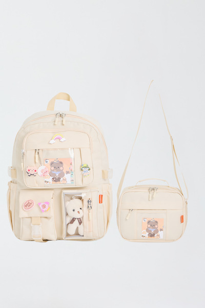 Roxbros Kawaii Kore Tarzı Aksesuarlı Ilkokul Sırt Çantası Kız Ve Isı Yalıtıml...