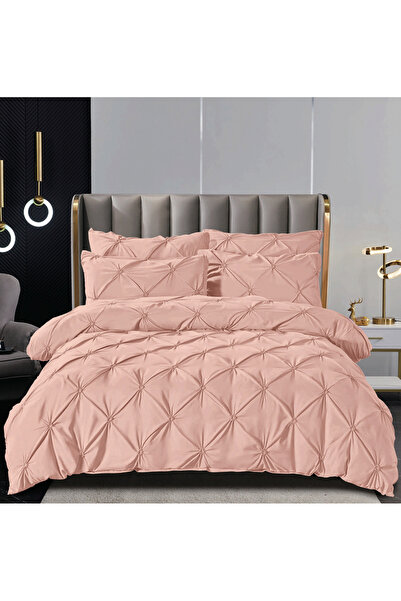 JOJO HOME Bed Linen, 6 Pieces, Embroidered Pleats, Finet Premium - Light Pink