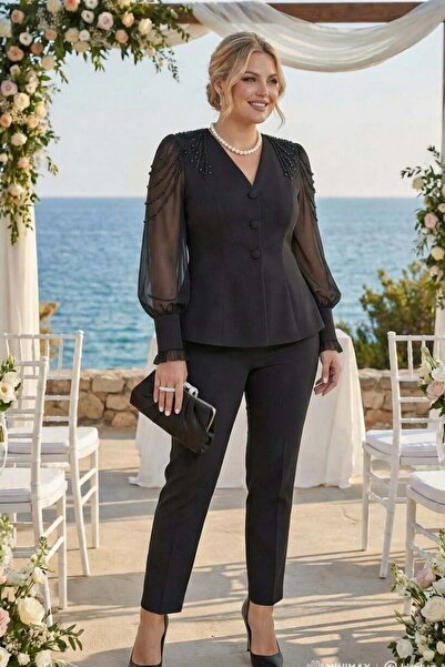 ZISHAN Plus Size Women's Evening Dress Set - Special Tailored Elite Model wit...