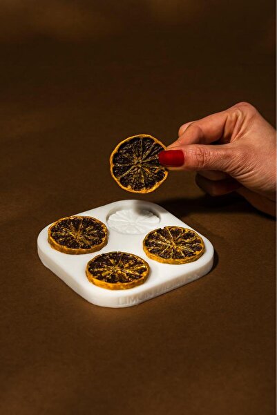 rufus concept Kurutulmuş Limon Dilimi Dörtlü Silikon Mum Kalıbı