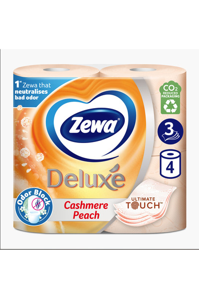 Zewa Луксозна тоалетна хартия с кашмир и праскова, 3-слойна, с аромат на прас...