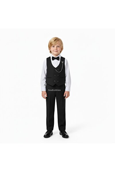 SeaBubbles Boy's Suit with Bow Tie and Vest