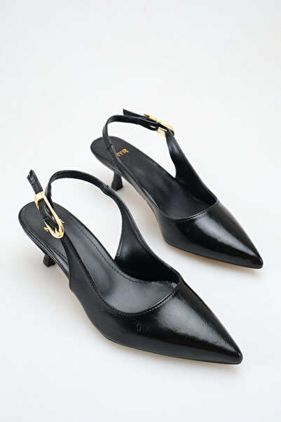 meyra'nın ayakkabıları Women's Buckle Open-Back Heeled Shoes Black Yanki (5.5...