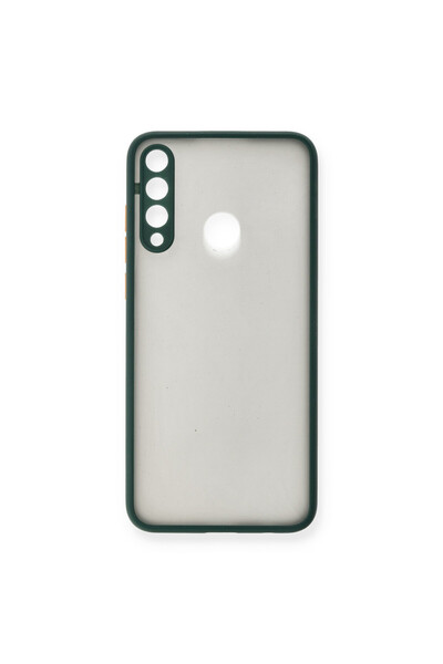 cepmoda Huawei "Y6P" Mat Silicone Phone Case - Frosted Transparent Cover [Green]