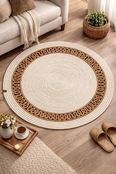 Öz-Tex Home Jute Rug Woven Rug, Bohemian Style Rug, Stylish Rug