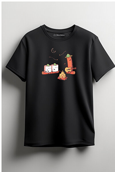 Merch&ice Marsmellow and Sausage at the Fire Party Printed Unisex T-Shirt