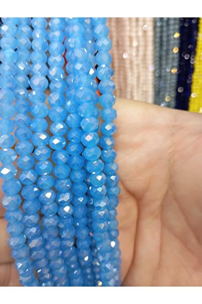 Ralp Moda Mărgele de cristal din sticlă de 6 mm, 10 șiruri, ALBASTRU MARE