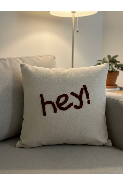 Les Passent Изпрана ленена калъфка за възглавница в цвят бордо Hey! Punch