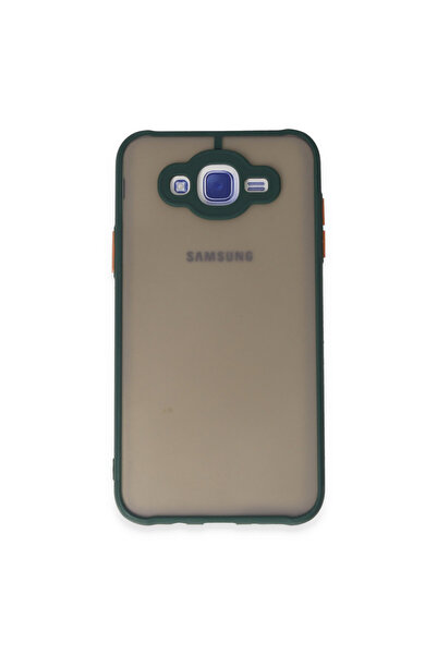 cepmoda حافظة هاتف سامسونج جالاكسي "J7" من السيليكون - غطاء شفاف بلوري [أخضر]