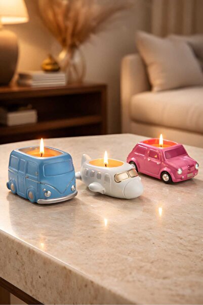 Dolce Sevimli Araçlar Kap İçi Mum Set3 ( 3 lü Set )