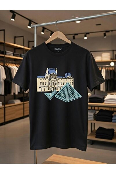 playwear Unisex Comfortable Fit Louvre Museum Paris Printed T-Shirt