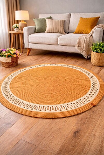 Öz-Tex Home Jute Rug Woven Rug, Bohemian Style Rug, Stylish Rug