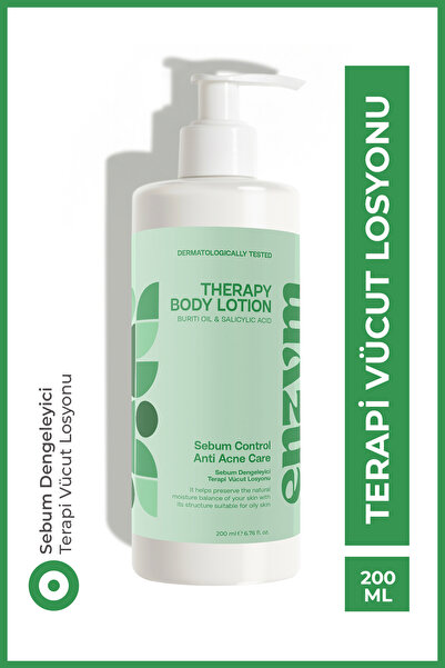 ENZYM COSMETICS Yağlı Ciltlere Özel Akne Karşıtı, Sebum Dengeleyici Vücut Los...