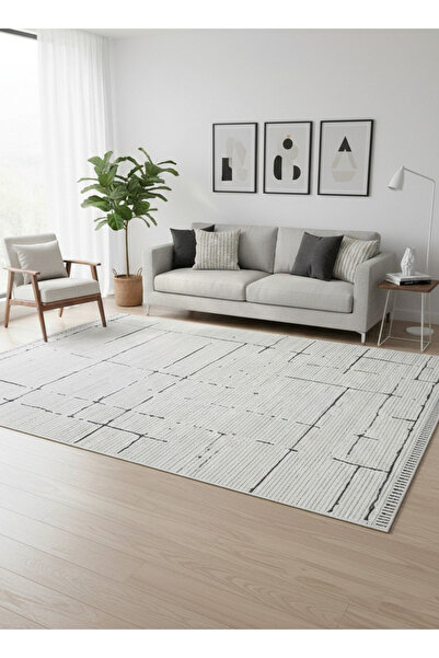 Babil Home Salon Mutfak Yatak Odası Koridor Halısı Yolluk Halı 8607 GRİ