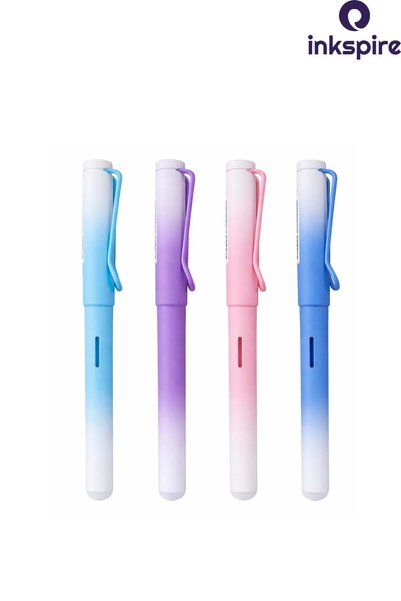 inkspire Calligraphy Fountain Pen with Cartridge 1 Piece Pastel Color Gradient Calligraphy Set Line Writing Art Cut Tip