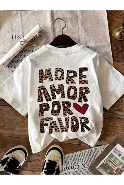 LELVANİ More Amor Por Favor Yazi Printed Tshirt