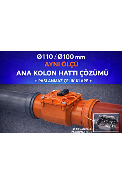 Torun Ø110 Ana Kolon Serisi Kilitli Çekvalf – Paslanmaz Çelik İç Mekanizma – ...