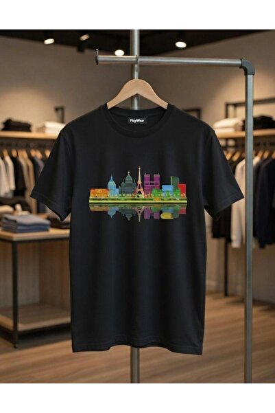 playwear Unisex Comfortable Fit Paris Cartoon Character Printed T-Shirt