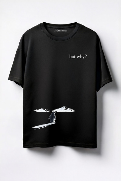 Merch&ice Πιγκουίνος, αλλά γιατί; Υπερμεγέθη μπλουζάκι με στάμπα Unisex