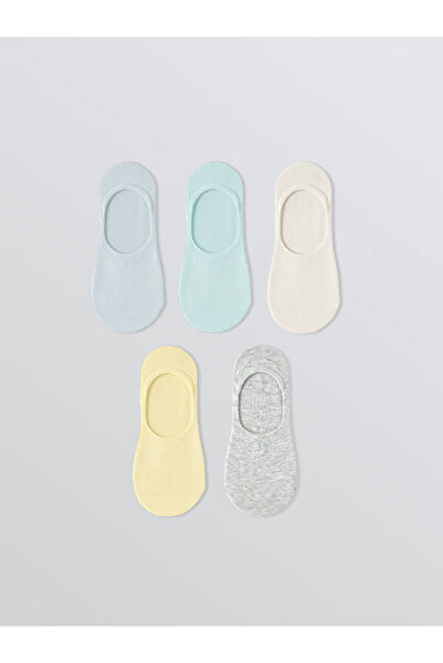 LC Waikiki Rmz Gi̇yi̇m Farkiyla Women's Plain Ballerina Socks 5-Pack