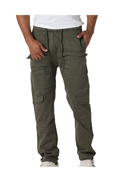 hendam Men's casual comfortable trousers with an elastic waistband