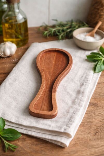 Akkoyunlu home Akkoyunl Home Natural Acacia Handmade Spoon Rest Spoon Stand S...