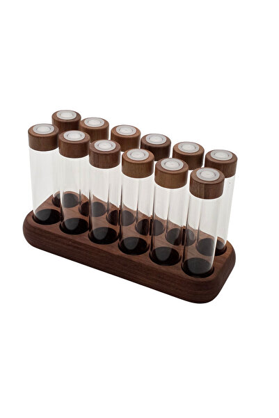 ecocoffee Coffee bean container with wooden base - 12 pack