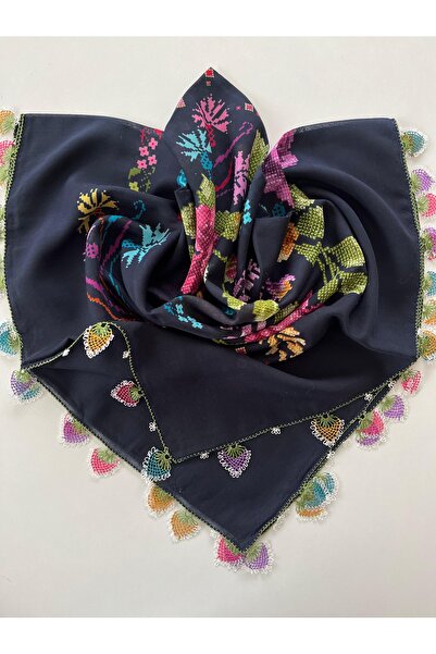 REYYAN Navy Blue Handcrafted Needlework Embroidery/Needlework/Needlework Yeme...