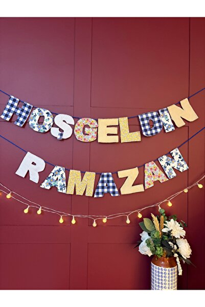 hibon Ramazan Süslemeleri Elde Dikim Hoşgeldin Ramazan Kumaş Harf İpli Duvar ...