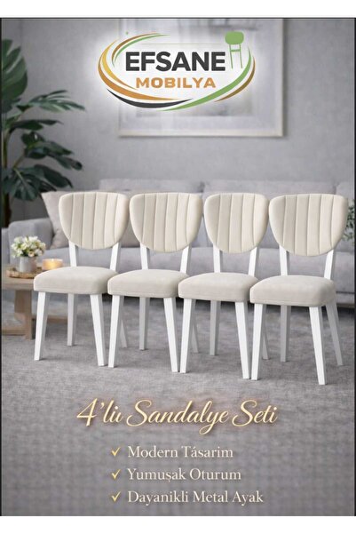 Efsane i.E.G ELMA SANDALYE 4 ADET SALON MUTFAK YEMEK ODASI SALON BALKON BAHÇE...