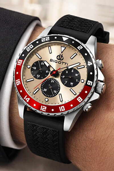 Bigotti Men's Wristwatch All Functions Active Black Silicone Cord Sdbgt001