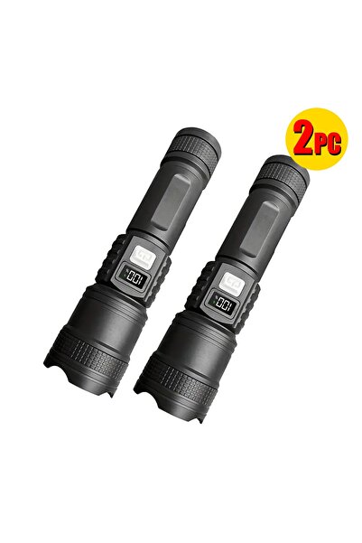 BUYMART 2 PCs High Strong Power Led Flashlights 300000LM Tactical Torch with ...