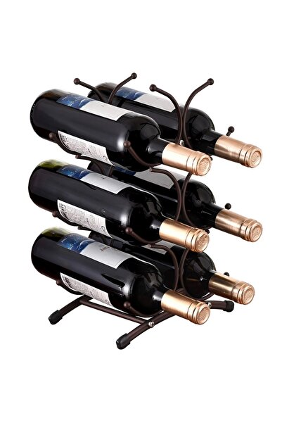 PUFO Metal Wine Bottle Holder – Elegant Organizer for Stylish Wine Storage an...