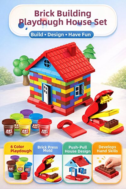 LABİRENTMARKET مجموعة صلصال بيت الرمل الحركي 600 جرام - ملونة وصناعة الطوب