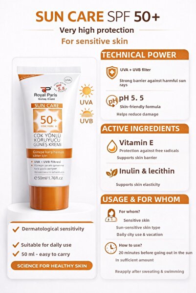 Sibelon عامل حماية من الشمس SPF 50 + كريم واقي من الشمس
