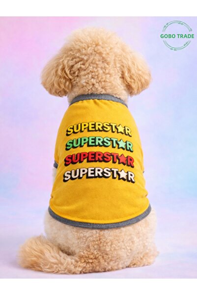 Gobo Superstar Patterned Cat and Dog Outfit – Colorful Cute Pet T-Shirt Dress...