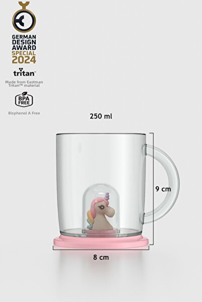 Renga Joy Unicorn Figured 250 ml Tritan Cup with Handle 222059 Pink