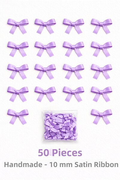 Ak Tuhafiye Сатенена панделка Lila Bow – 10 мм Декорация, сватбени подаръци, ...