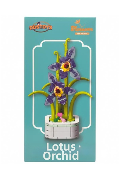 DOSTOYS مجموعة بناء الزهور من سلسلة بوليستونز: زهرة اللوتس والأوركيد