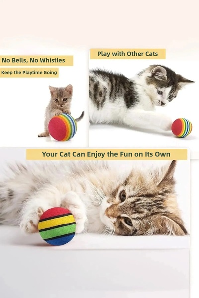 poswicon Pet Shop Cat Dog Pet Rainbow Ball 2-Pack