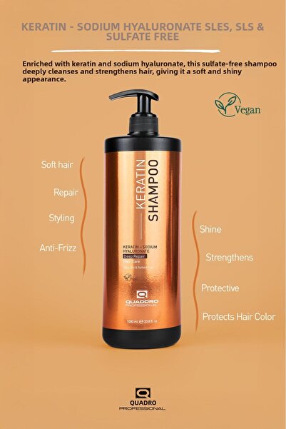 Quaddro Professional شامبو كيراتين كوادرو الاحترافي 1000 مل - عناية مكثفة لإص...
