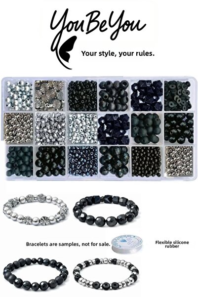 By MO Accessories Set de hobby pentru realizarea de bijuterii cu mărgele de p...