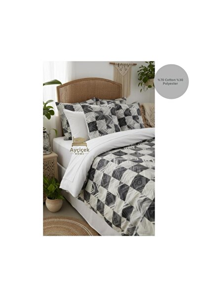 ayçiçek home Single Bedding Set 100/200 Fitted Sheet 150/215 Quilt Size Custo...